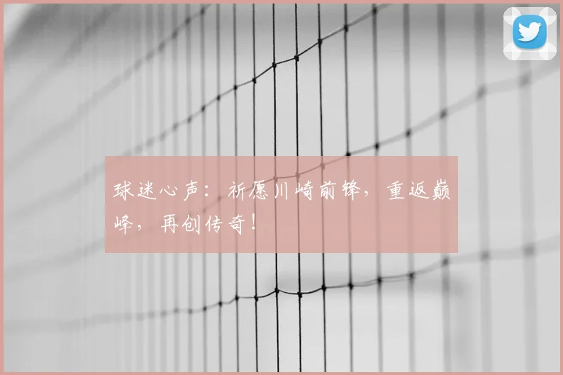 球迷心声：祈愿川崎前锋，重返巅峰，再创传奇！